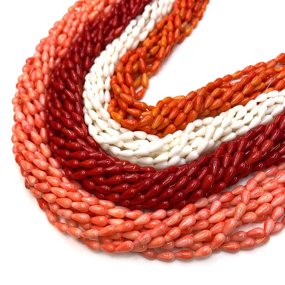 

Natural Sea Bamboo Coral Beads Drop-shaped Loose Beads for Handmade Necklace Bracelets Earring DIY Jewelry Making Accessories