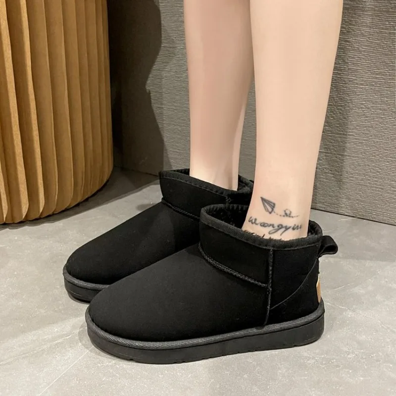 Женские короткие зимние ботинки Litfun Теплые ботильоны из натуральной шерсти на