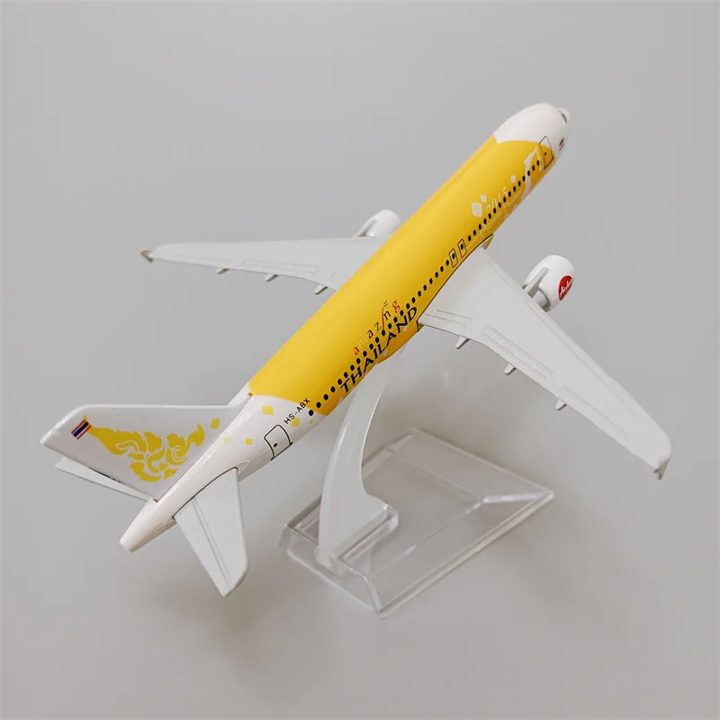 

NEW 16cm Thailand Air Thai Airlines Airbus 320 A320 Airways Alloy Metal 1:400 Scale Diecast Airplane Model Plane Aircraft Yellow