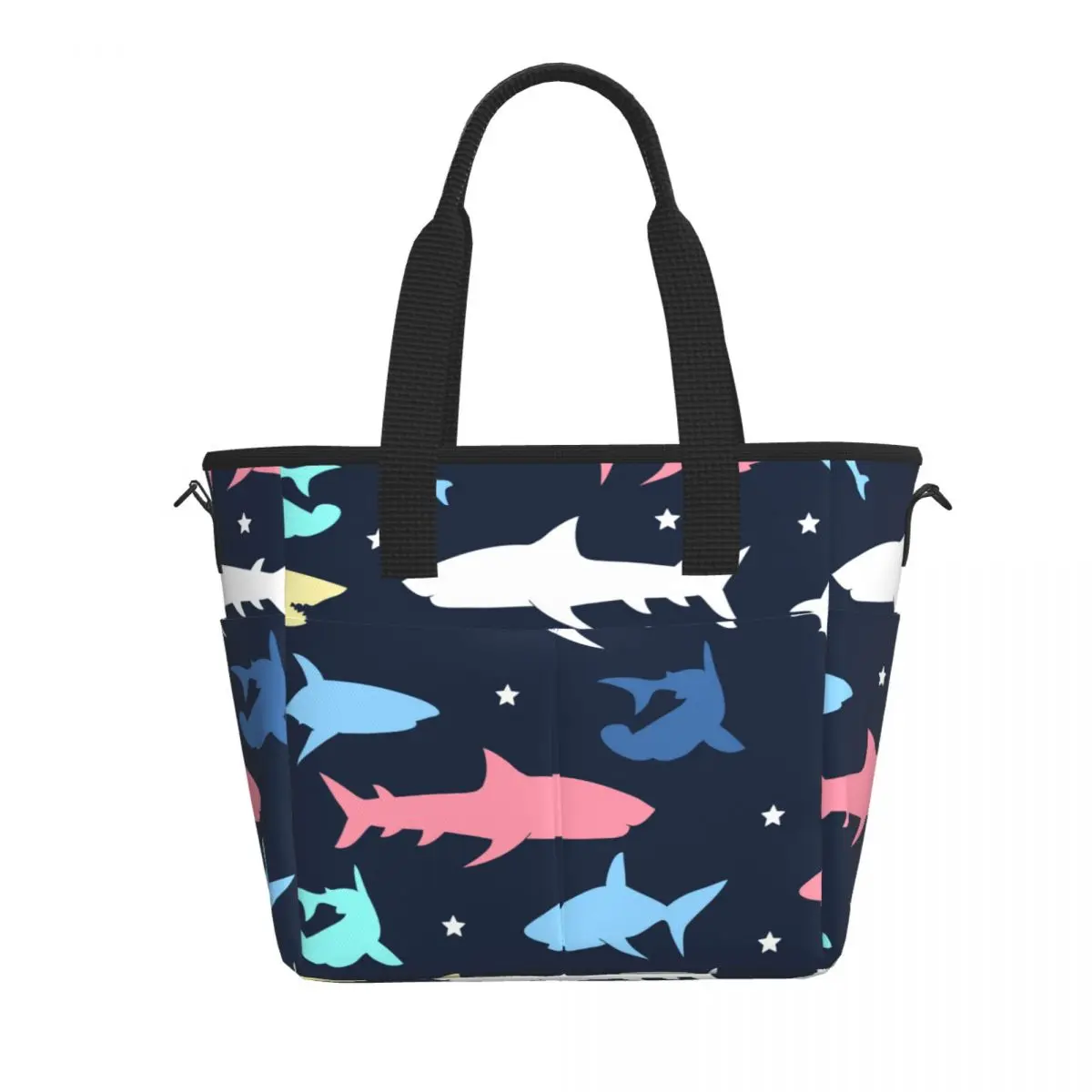

Дорожная изолированная сумка для обеда, красочный детский чехол с принтом акулы для пикника