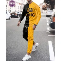 spring autumn mens set casual sportswear fashion male running suit men long sleeved t shirtsports trousers 2 piece plus size