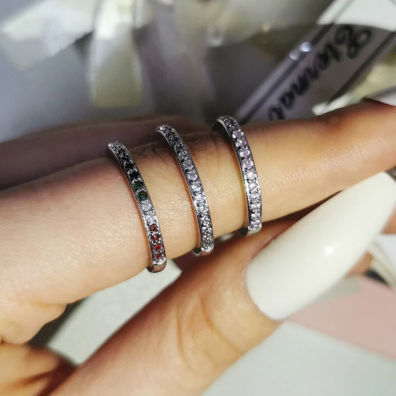 

Fashion Jewelry 18k White Gold Color Ring Luxury 2.0ct Wedding Party Be Engaged Rings Bands Bride Women Anillos