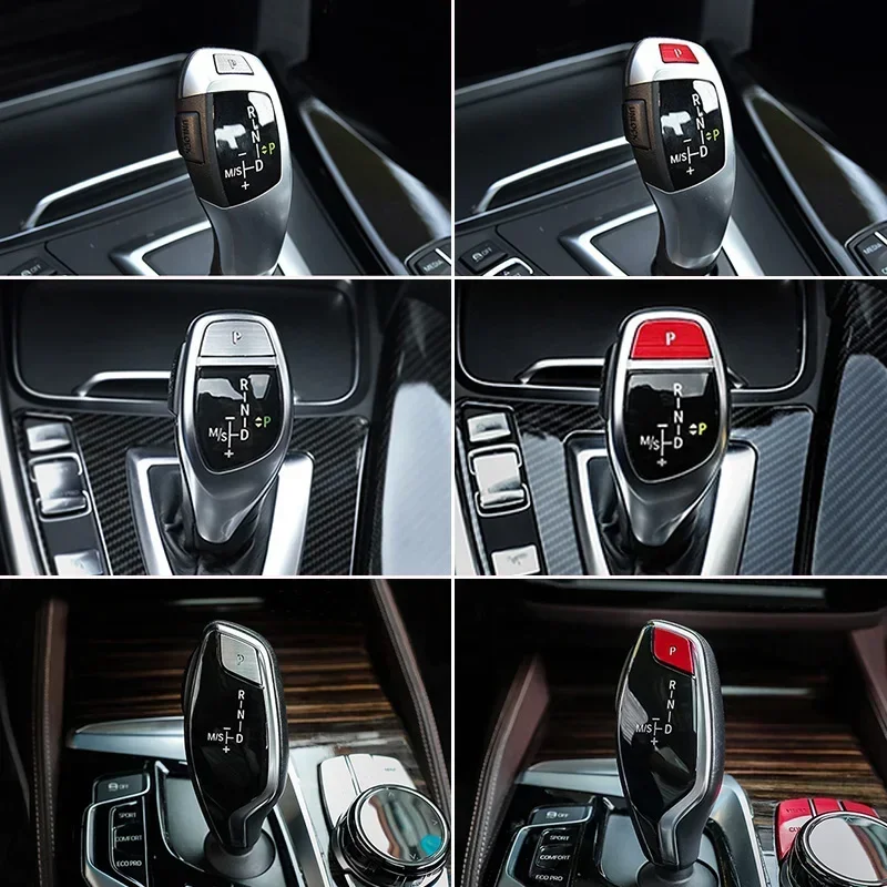 For BMW 1 2 3 4 5 6 7 Series 3GT 6GT X3 X4 X5 X6 Silvery Red 1* Gear Shift P Button Cover Trim