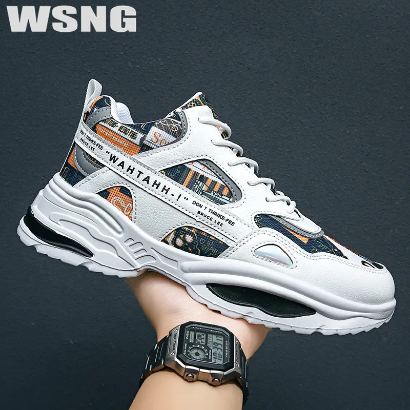 

WSNG Men's Shoes Spring New Korean Version Trend All-match Fashion Casual Shoes High-top Sneakers To Increase Men's Sports Shoes