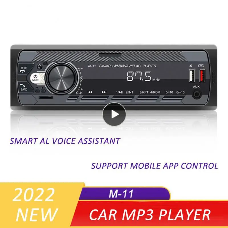 

Voice Assistant Portable Colored Lights Multifunctional With Fm Bluetooth Receiver Durable Mp3 Player Car Accessories With Fm