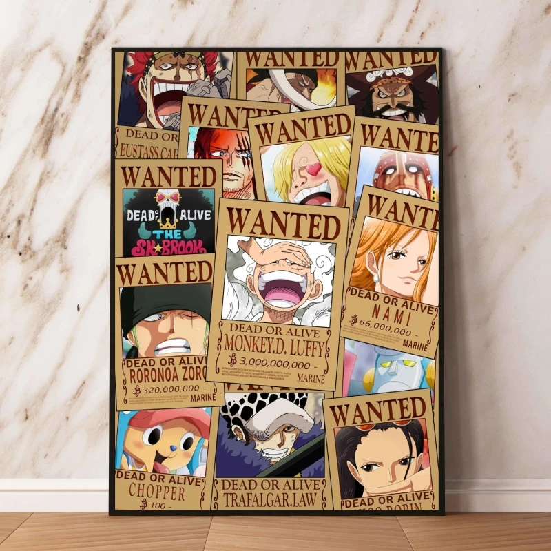 

Canvas Art Walls Painting One Piece Luffy Robin Zoro Wanted Children Gifts Modern Home Comics Pictures Decoration Paintings