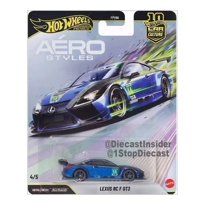 Фото Коллекционная модель автомобиля Hot Wheels Aero Styles: Nissan Skyline GTR, Audi A4, Nissan S15, Lexus RC, Chevrolet (серия Premiums Fpy86) №2