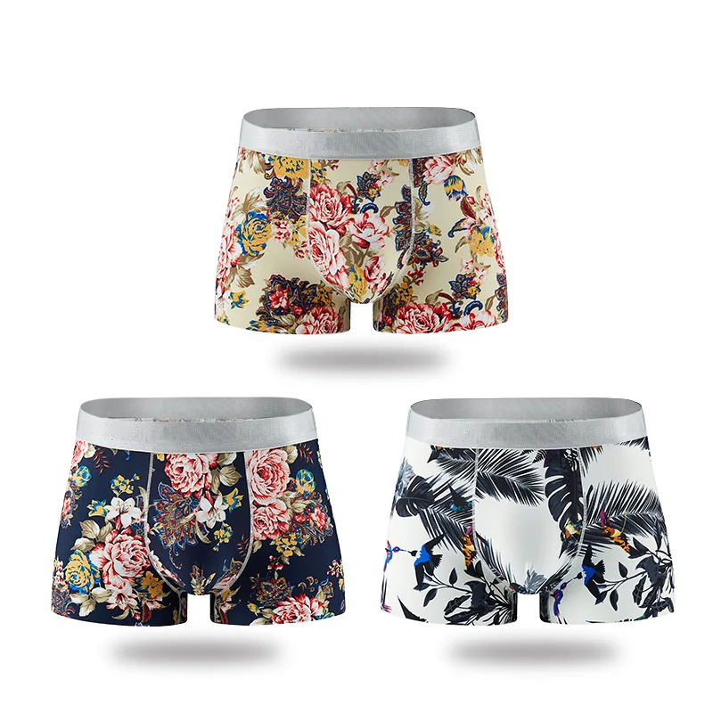 Mens Boxer Cotton Boxer Underwear Men Boxers Mens Underpants Male Panties Breathbale Shorts U Convex Pouch Men Printing Boxers