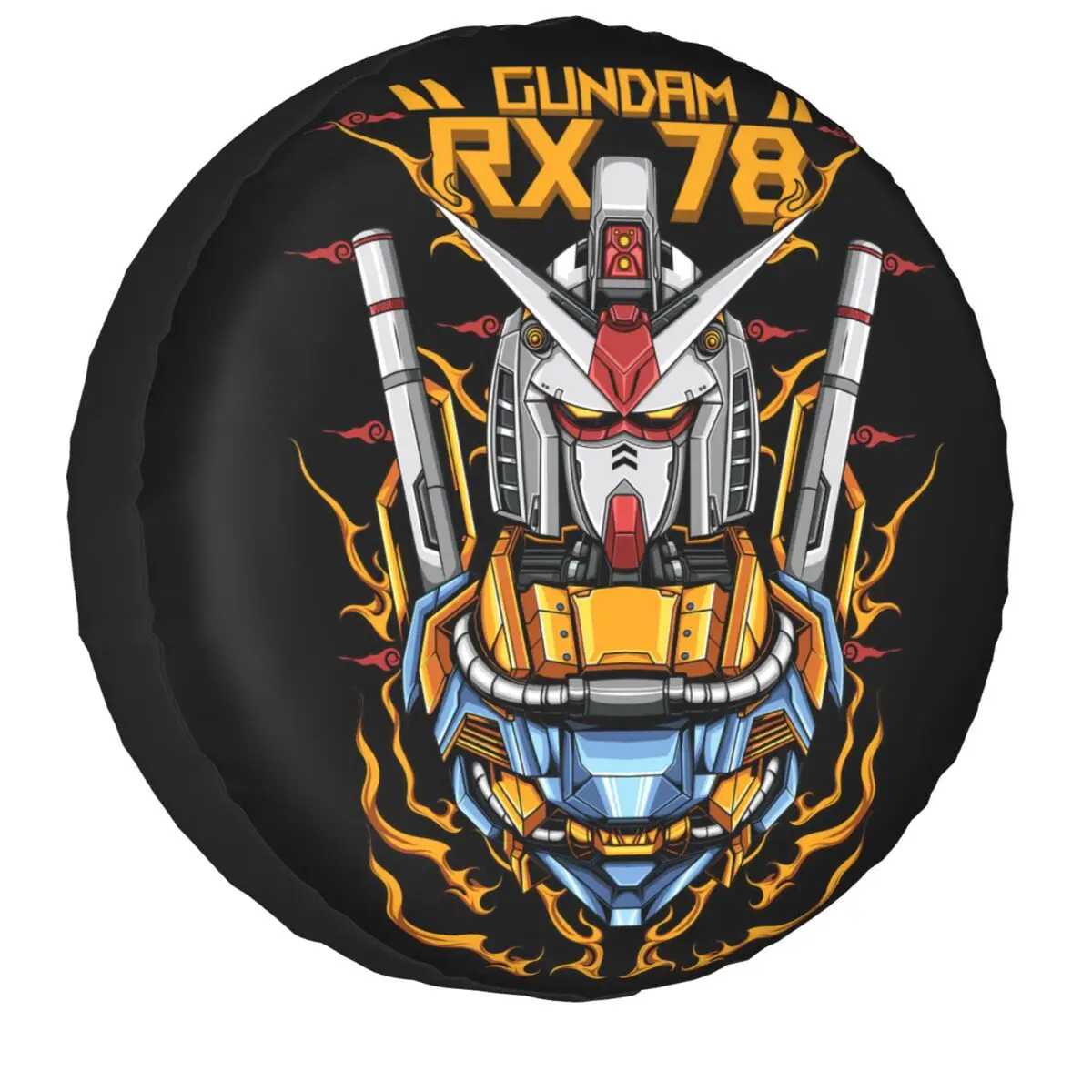 

Gundam RX-78 Spare Tire Cover for Jeep Anime Mech Robot Manga Mecha Gunpla 4WD 4x4 RV Car Wheel Protector 14" 15" 16" 17" Inch