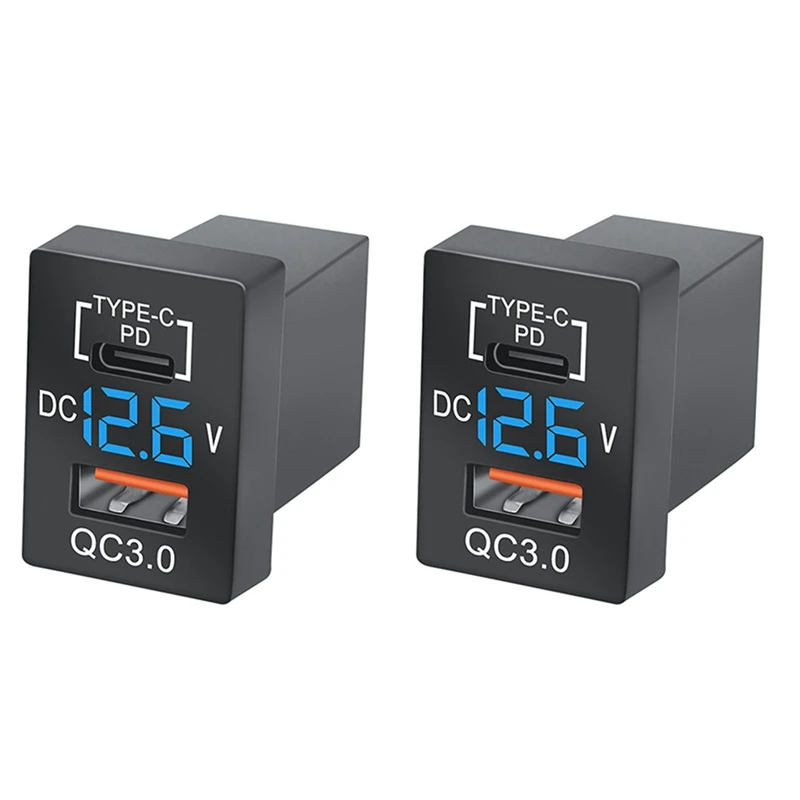 2 шт. автомобильное зарядное устройство USB Type-C