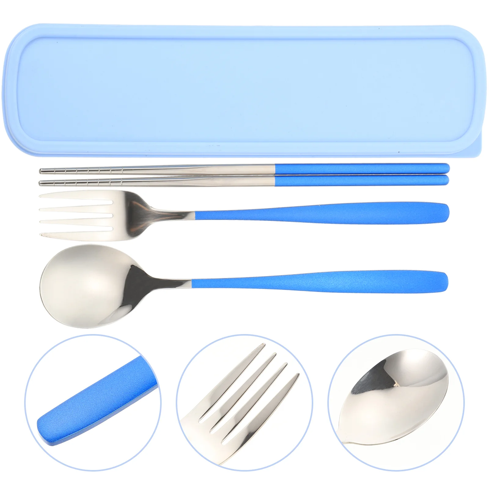 

5 Sets Practical Portable Reusable Dinner Service Tableware Flatware Set Spoons And Forks Set for Picnic School