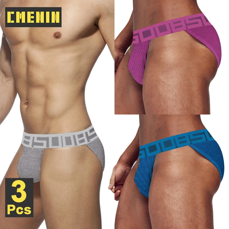 

CMENIN BS 3Pcs Comfortable Gay Sexy Men's Panties Briefs Men Underpants Popular Cotton Slip Jockstrap Underwear Man Under Wear