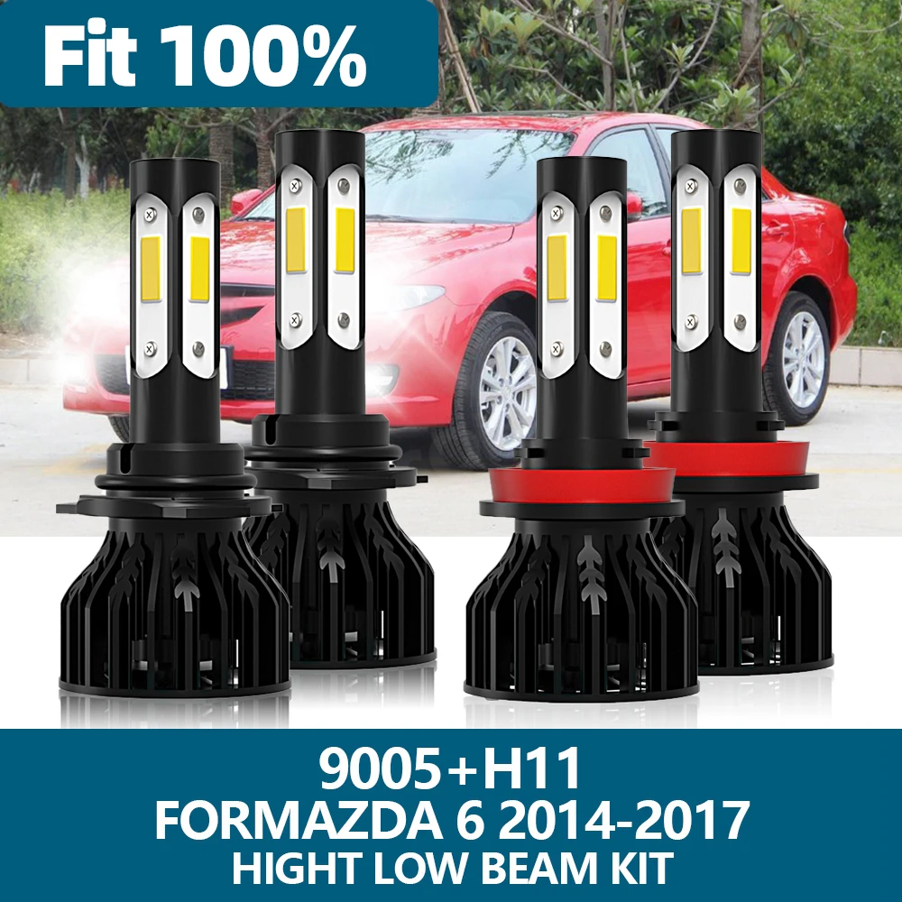 

4 шт., Автомобильные светодиодные лампы для Mazda 6 9005 2015 6000 2014