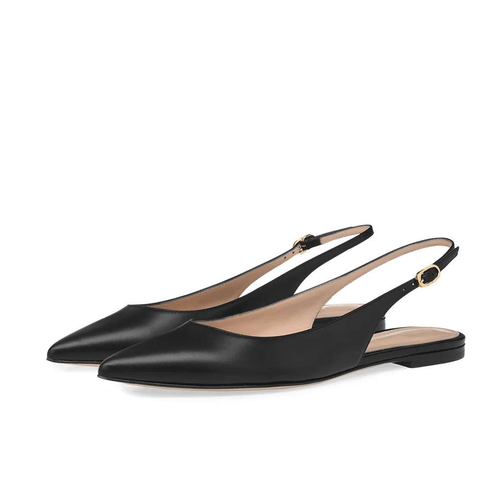 

Туфли-лодочки женские с ремешком на пятке, повседневная дизайнерская обувь на низком каблуке, заостренный носок, с пряжкой