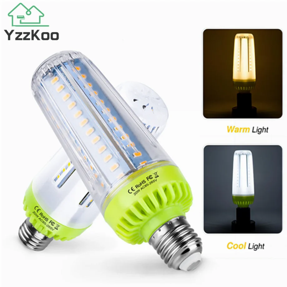 

YzzKoo E27 LED Corn Bulb 10W 15W 20W LED Lamp AC 85V-265V LED Bulb Aluminum Ampoule For Outdoor Square Playground Lighting
