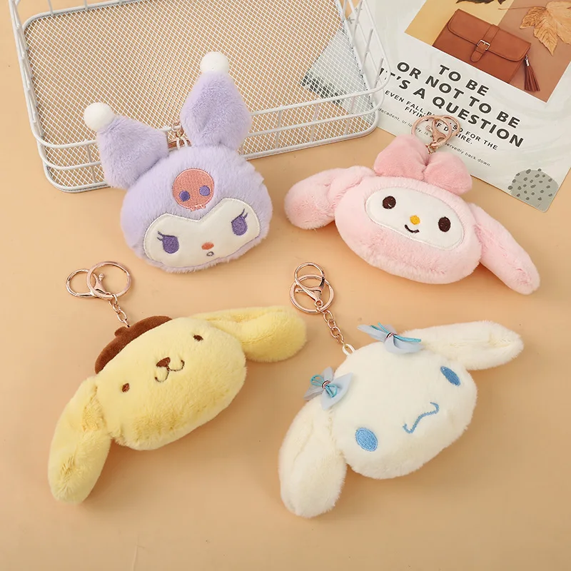 

Cute Sanrioed Kawaii Kt Cat Kuromi My Melody Cinnamoroll Anime Keychain Plush Toys Stuffed Pendant Plushie Doll Ornament Gifts