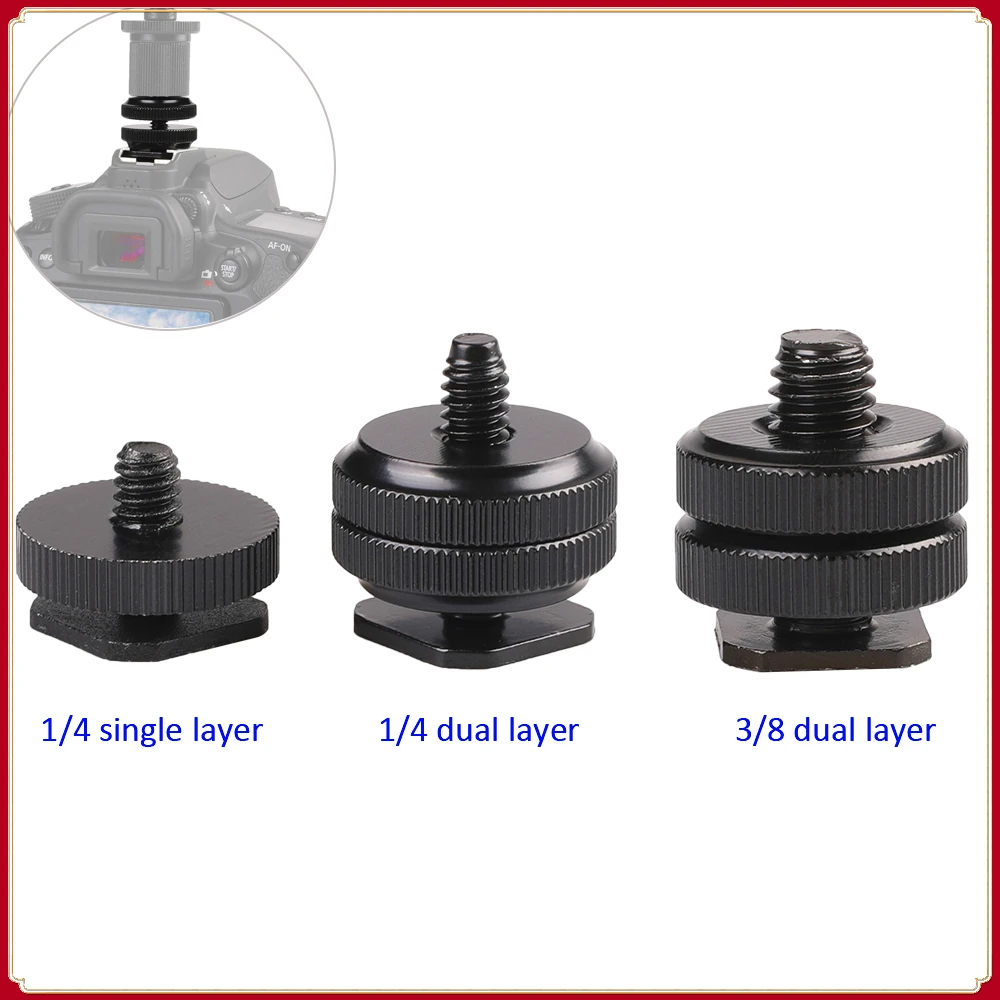 Аксессуары для фотосъемки 1/4 '/3/8' Однослойная вспышка холодный горячий башмак крепление для камеры DSLR CanonNikonSony Minolta Yongnuo