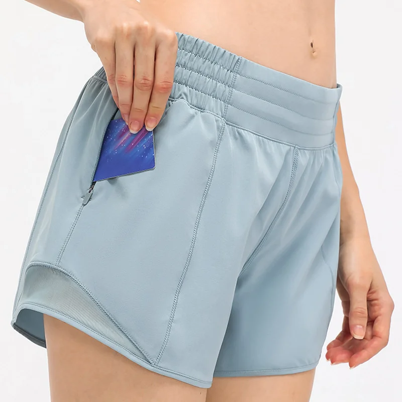 

Women Yoga Shorts for Women Workout Running Sports Shorts Side Zipper Pocket Lightweight Breathable Short