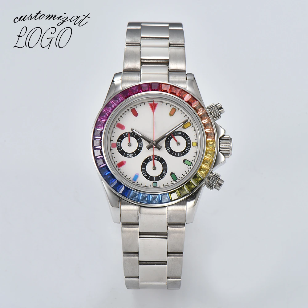 Мужские часы VK63 с индивидуальным логотипом циферблат в виде панды цветной