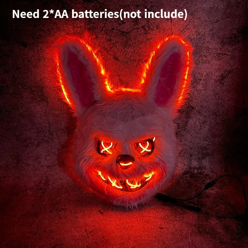 Светящаяся LED-маска для лица для Хэллоуина и косплей-вечеринок, маска-наряд в виде ужасающего кролика или медведя, головной убор в виде мультяшного животного для карнавала. (art.: 3920dcc7250c0) - 3920dcc7250c0