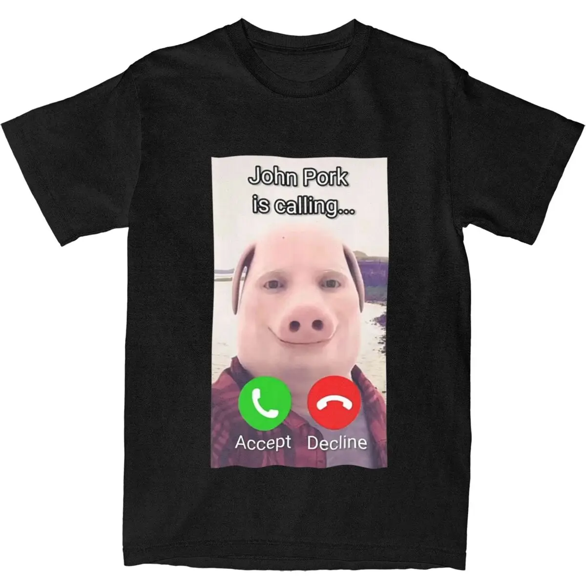 John Pork Is Calling Answer Call Phone Футболка с пляжным юмором Забавные футболки для любителей
