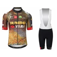 2022 jumbo visma team cycling jersey set men summer short sleeve shirts suit mtb bike clothing breathable maillot ropa ciclismo