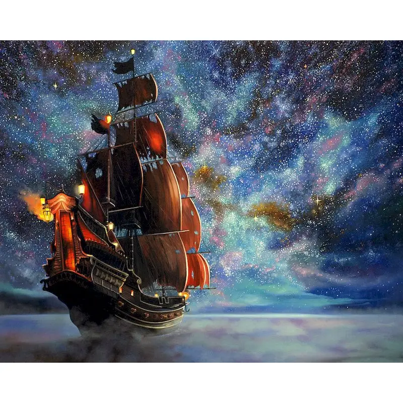 

GATYZTORY Oil Painting By Numbers Handpainted Paint Kit Seascape Ship Picture Drawing Coloring By Numbers Unique Gift Artwork