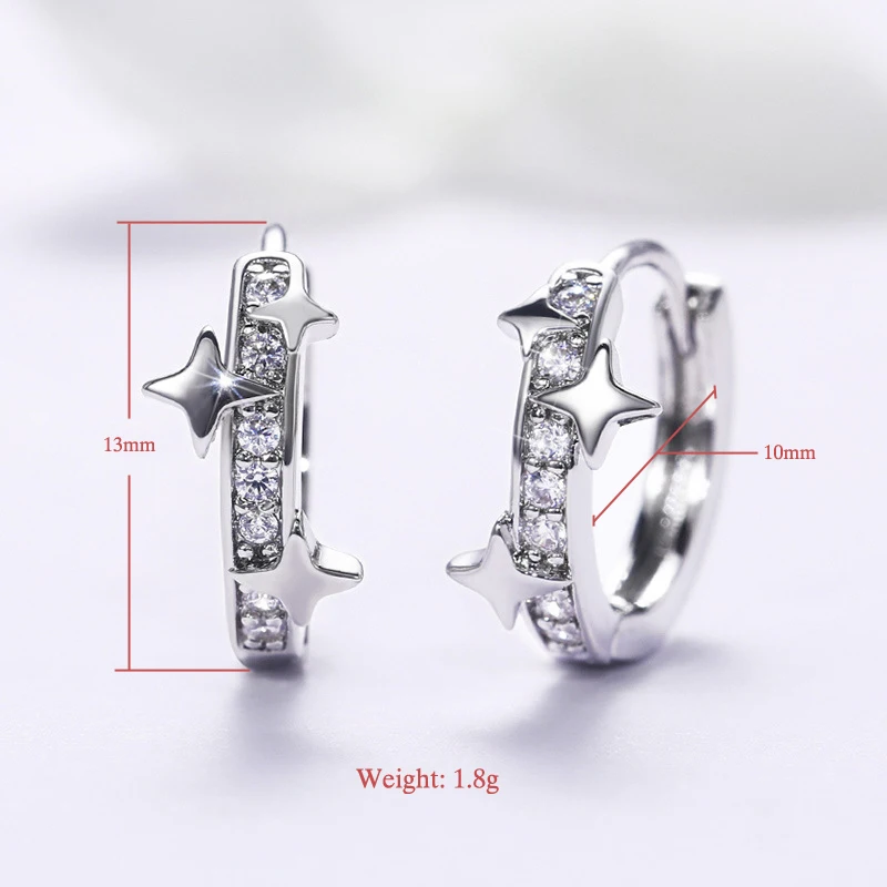 Новые серьги-кольца в стиле панк-рок для девочек и мужчин с блестящими звездами