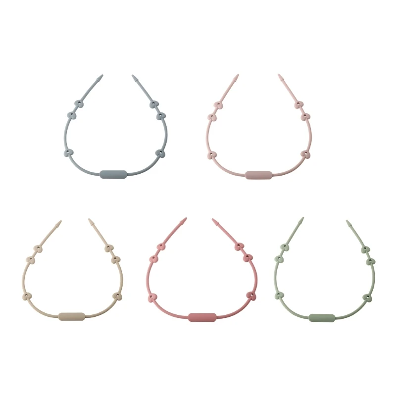 

Universal Silicone Pacifier Strap Silicone Soother Chains Toy Leash Easy to Use Holder for Baby Strollers & Highchairs X90C