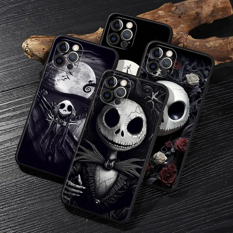 Фото Чехол Jack Skellington Black Art Disney для iPhone 17, 16, 15, 14, 13, 12, 11 Pro Max Plus, а также для iPhone 17 Pro, 17E, Air, 16E №2