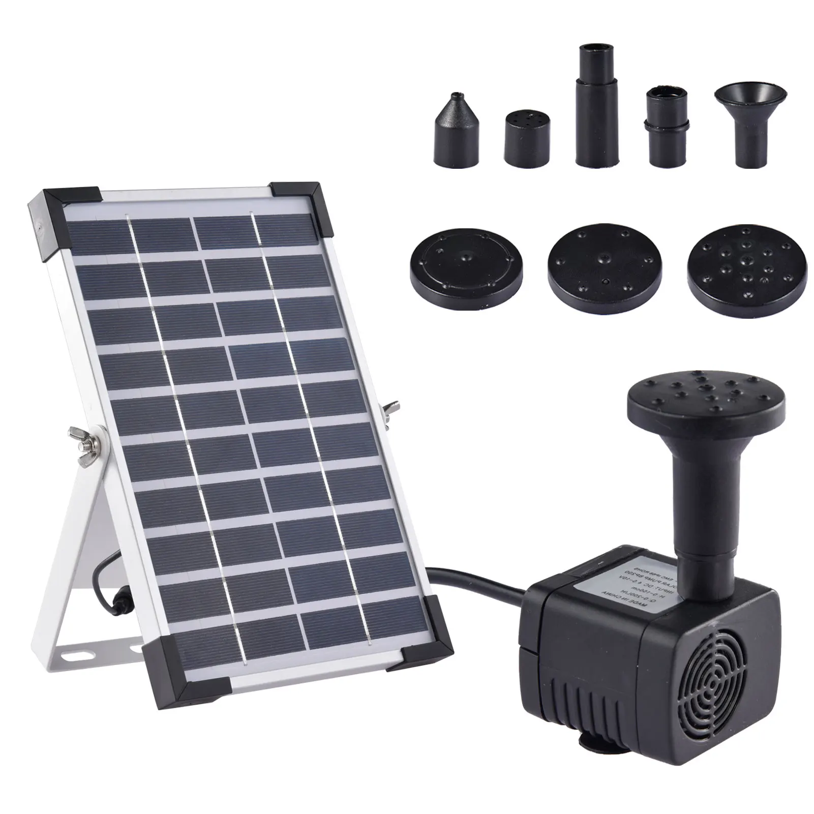 

5 Вт Солнечный фонтан с панелью водяной насос плавающий фонтан с 6 насадками для птичьей ванны, пруда, украшения сада уличный бассейн, патио