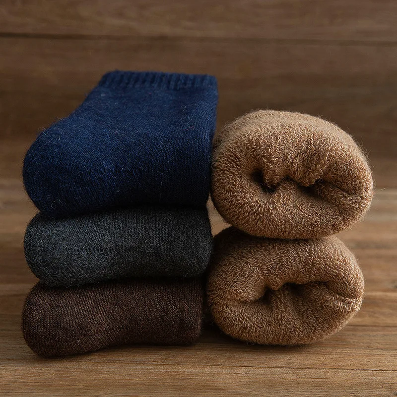 3 pairs Winter thickened wool socks for men and women Angora rabbit wool  thickened warm terry  warm wool  Towel  cycling socks