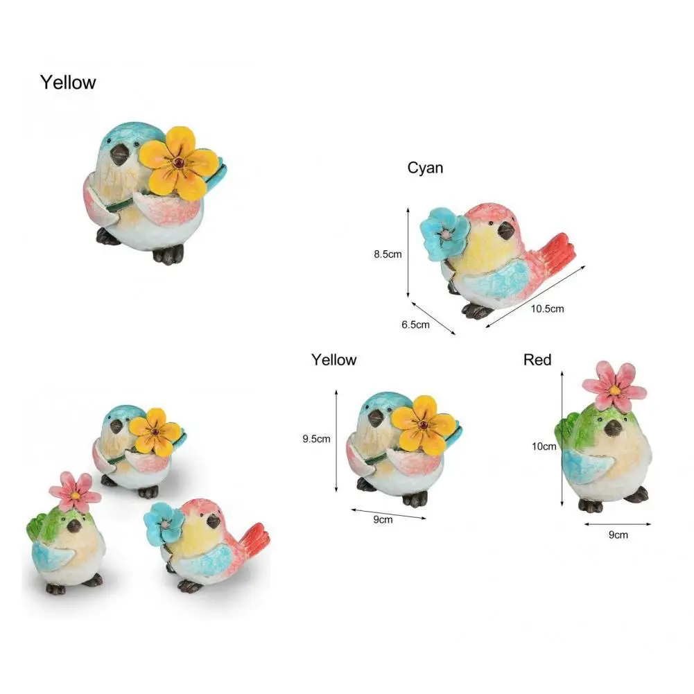 

Миниатюрная Красивая Цветочная статуя для птиц, компактная миниатюрная Веселая птица для сада