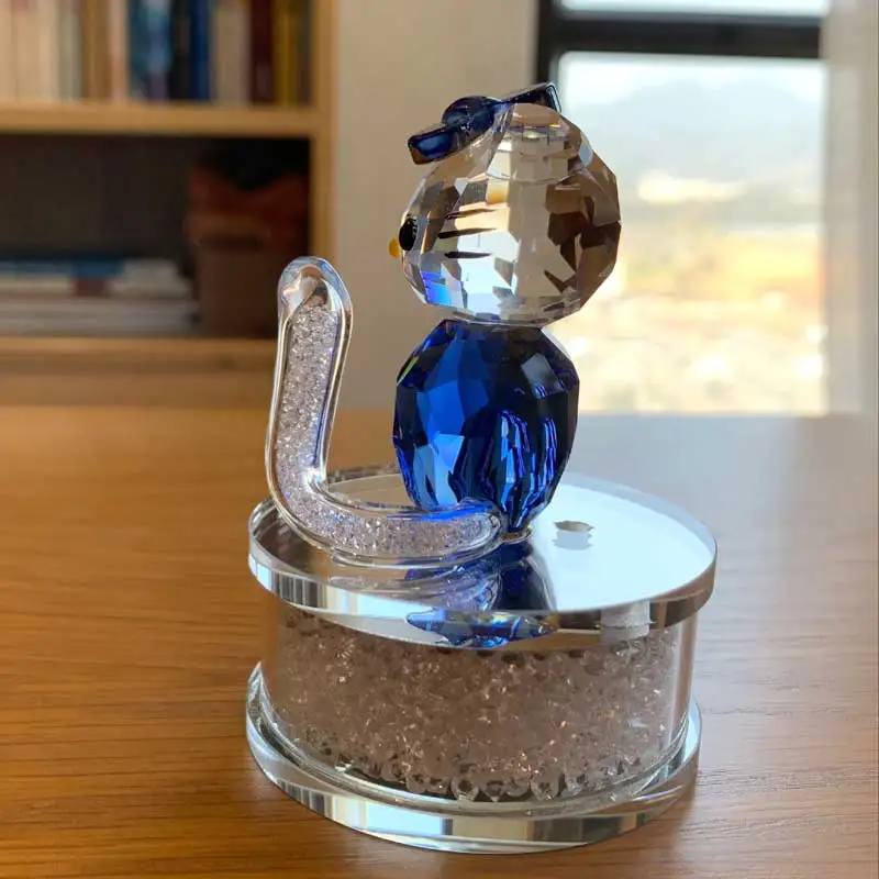 Любимый подарок девушке Хрустальная Фигурка кота из мультфильма автомобильное