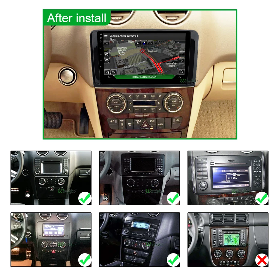 Автомобильная магнитола Qualcomm Snapdragon 2din Android 10 с экраном для Mercedes Benz ML W164 GL X164 ML350 ML300