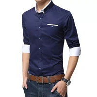 style solid color cotton mens shirt turn down collar shirt for men new arrival men casual business shirt long sleeve korean