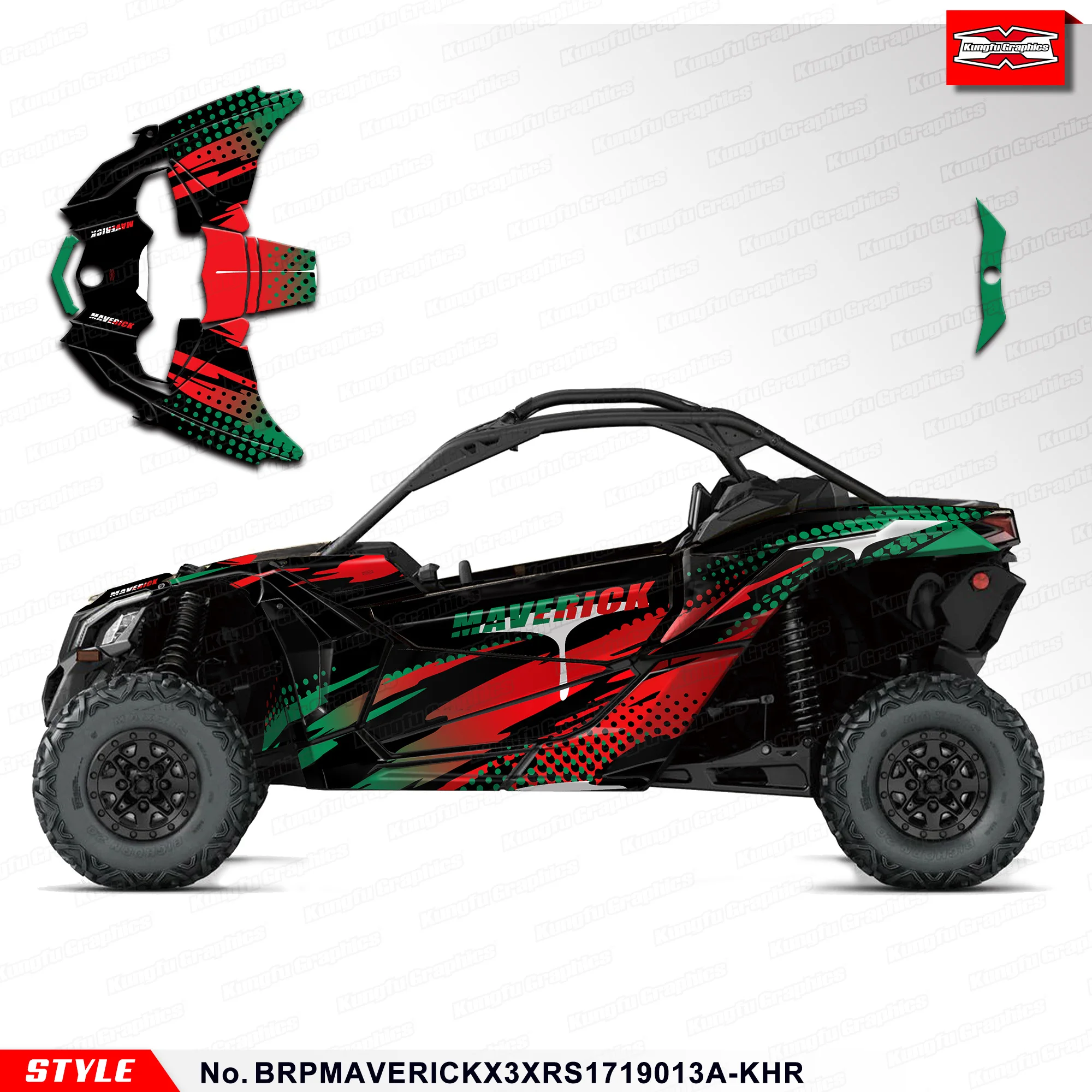 Фото Наклейки KUNGFU GRAPHICS, виниловые графические наклейки для CAN-AM CAN AM MAVERICK X3 XRS TURBO R 2017 2018 2019, комплект наклеек, защита от царапин №1