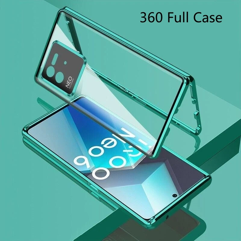 

For Xiaomi 13T Pro 13 T Metal Frame 360 Full Protection Case For K60 Ultra Magnetic Adsorption Double-Sided Tempered Glass Cover
