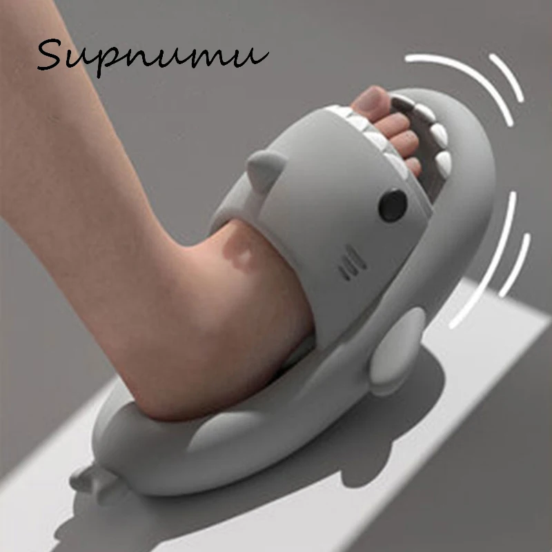 

Supnumu 2022 New Summer Slippers Lovely Shark Shape Slides Outdoor Women Shoes Kids Children Flip Flops Men Couples Cartoon EVA