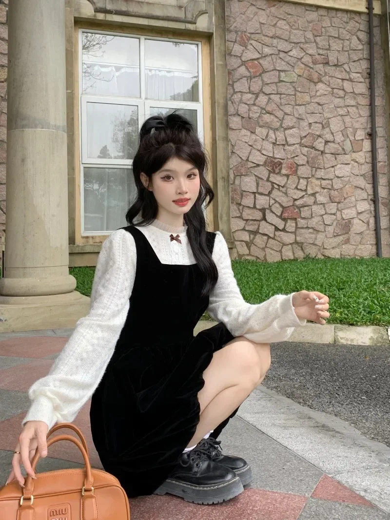 Милое контрастное платье в Корейском стиле MiiiiX Женский комплект из двух