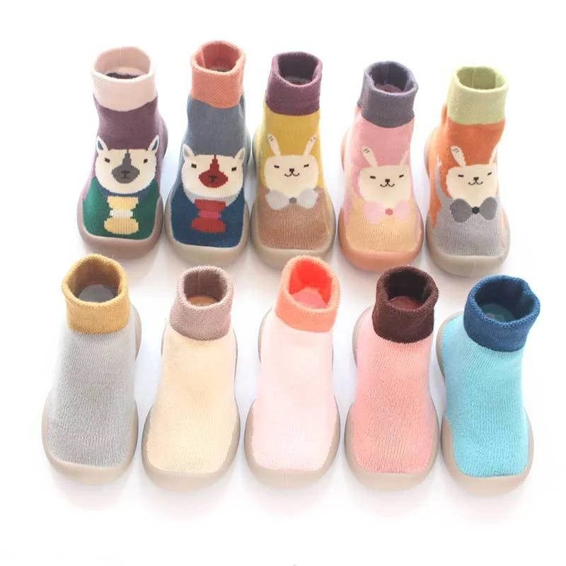 

Baby Boys Girls Sock Shoes Autumn Non-slip Floor Socks Kids Soft Rubber Sole Toddler Shoes Socks Baby Socks with Rubber Soles