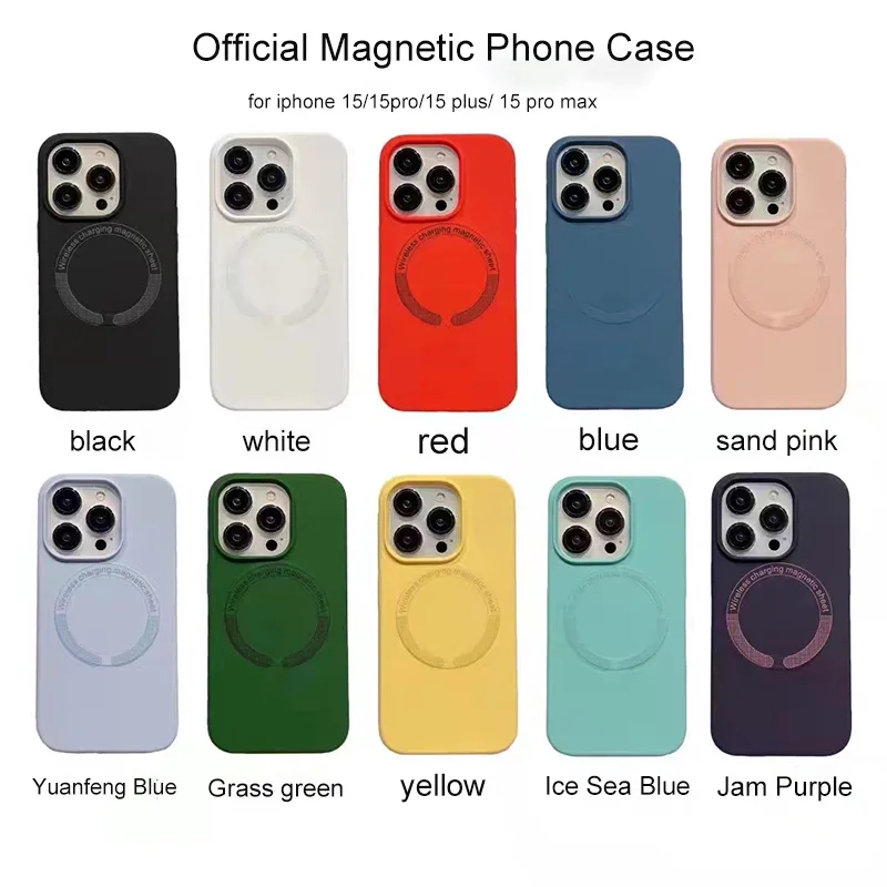 Роскошный чехол magsafe из жидкого силикона для iphone 15 14 pro max, защитный чехол с полной защитой для iphone 15 14 plus, Защита камеры