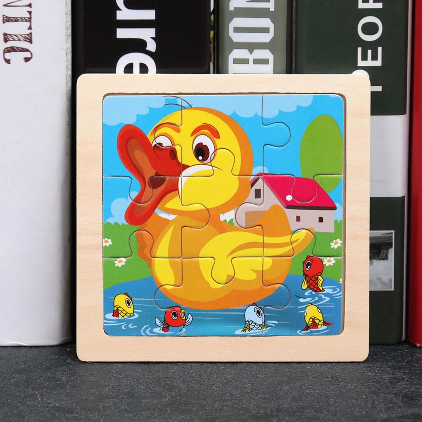 

60900 Nine~Piece Wooden Puzzle Cartoon Animal Car Wooden Puzzle Children's Early Education Educational Puzzle 2~5 Years Old