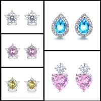 hot 925 silver independent creative exquisite stars snowflakes shining water drops womens earrings lovers gifts fashion jewelry