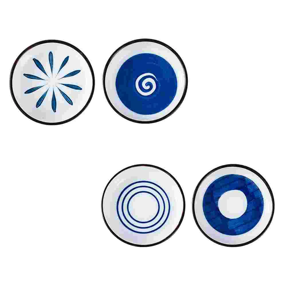

4Pcs Seasoning Dishes Condiment Plates Useful Sauce Container Creative Sauce Dishes for Home Kitchen
