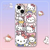 cute cartoon kitty cat phone cases for iphone 13 12 11 pro max mini xr xs max 8 x 7 se back cover