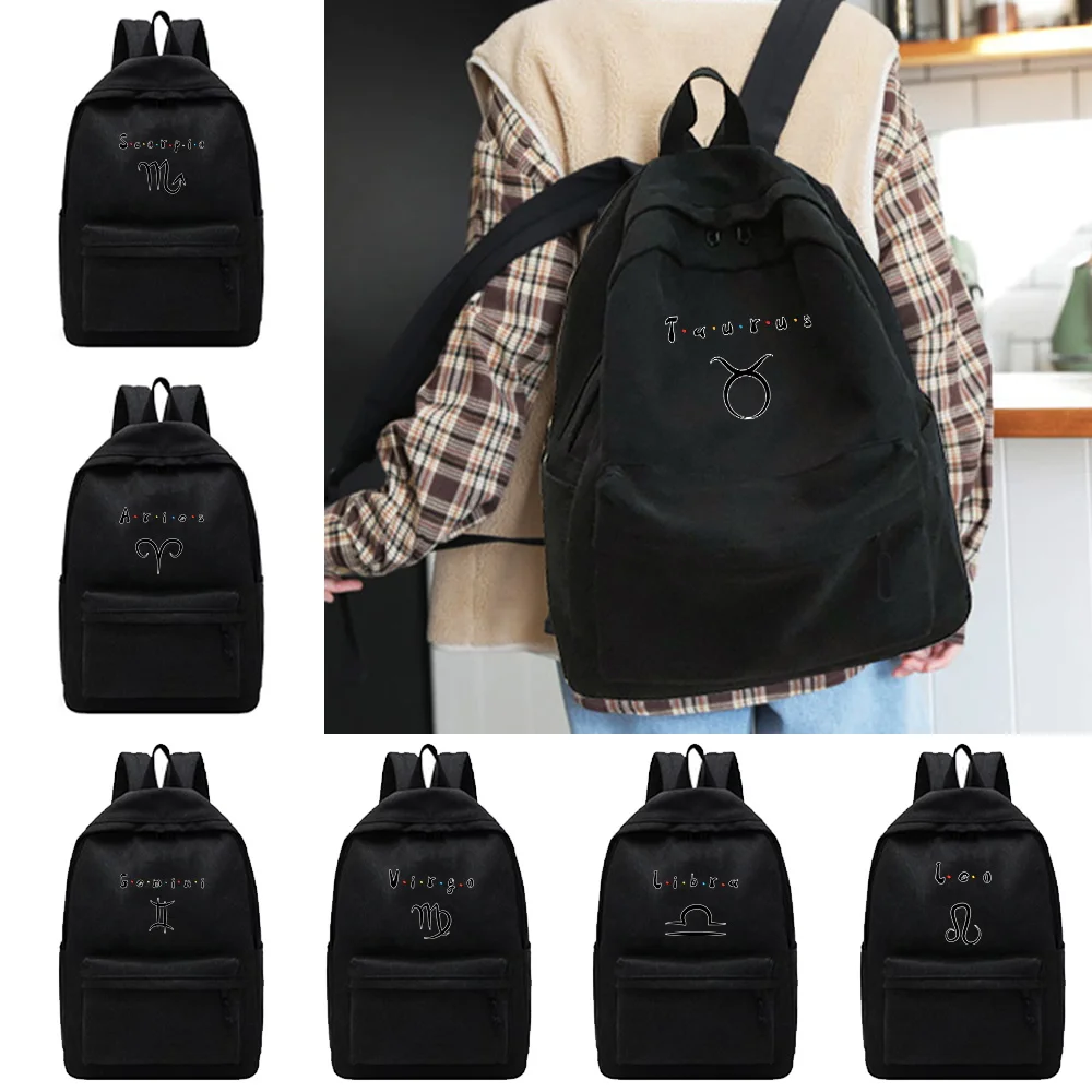 

Women's Backpack Multifunction Double Zipper Teenager Laptop Backpack Student Shoulder Bag Constellation Pattern Print Schoolbag