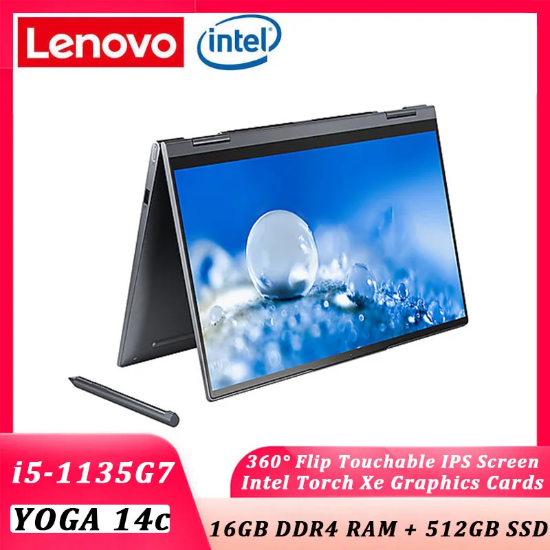 

New Lenovo Yoga 14c laptop Intel i5-1135G7 16GB RAM 512GB SSD ThunderBolt 4.0 WiFi 6 Touch Screen Win 10 Ultraslim computer