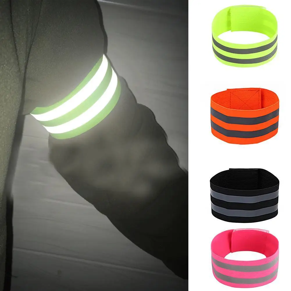 

1PC Reflective Bands Elasticated Armband Wristband Ankle Leg Strap Safety Reflector Tape Straps for Night Jogging Walking Biking