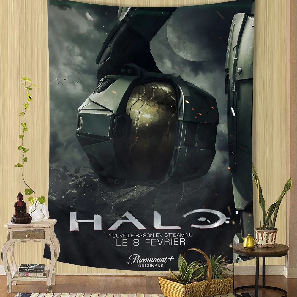 Ретро H-HALO Классический Пистолет Битва Видеоигры ТВ Хиппи Богемный Стиль